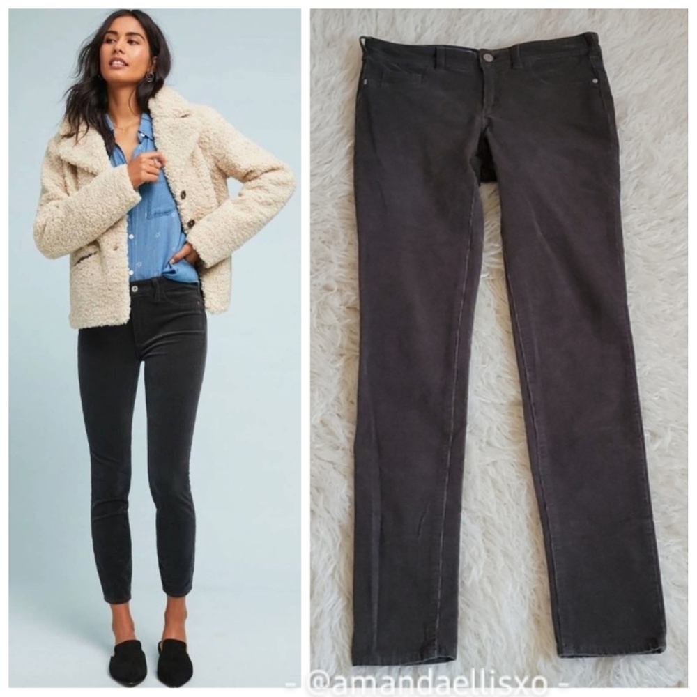 Anthropologie Pilcro and the Letterpress Serif Corduroy Skinny Jeans Dark Green